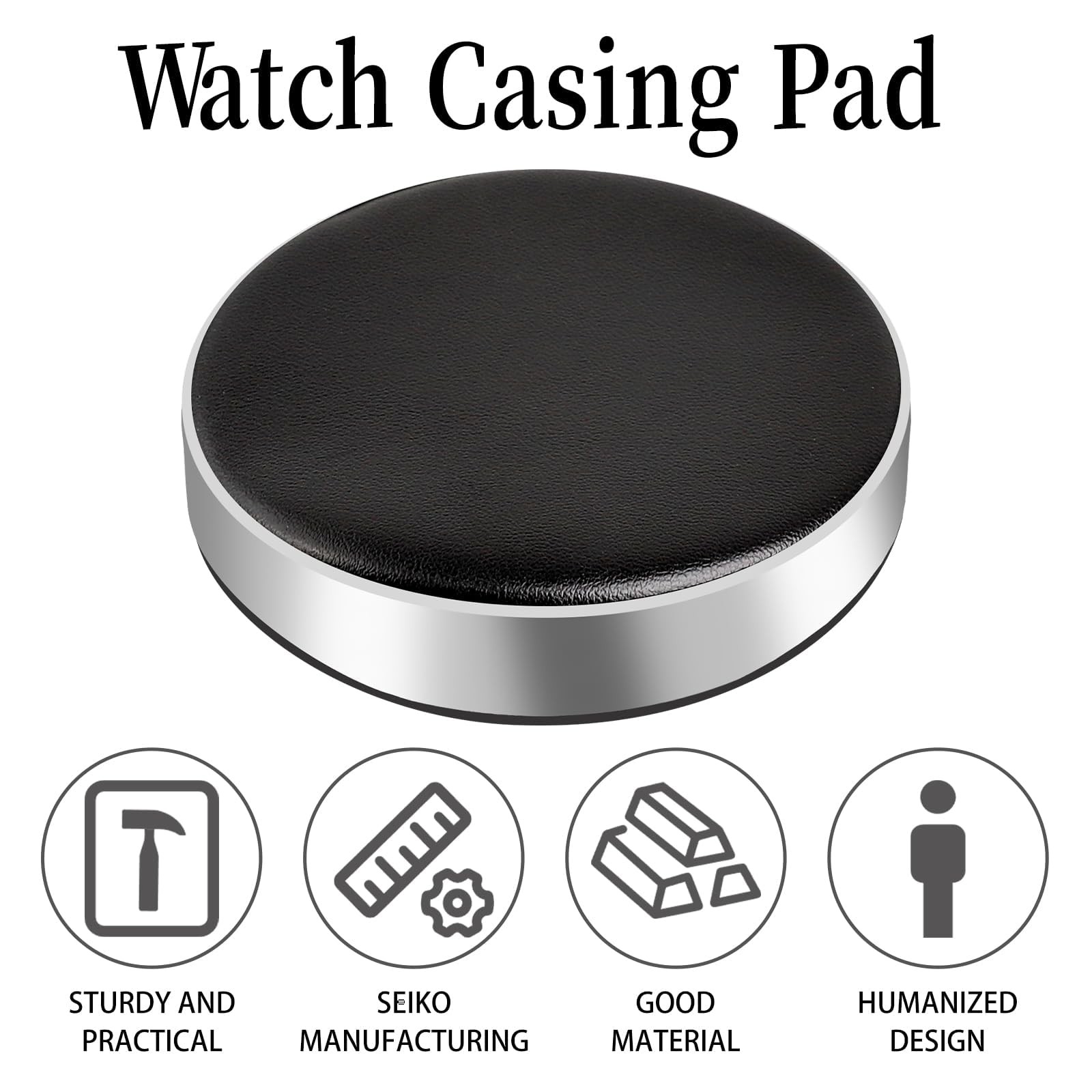 Round Black Leather Watch Cushion Movement Holder Non Slip Repair Tool