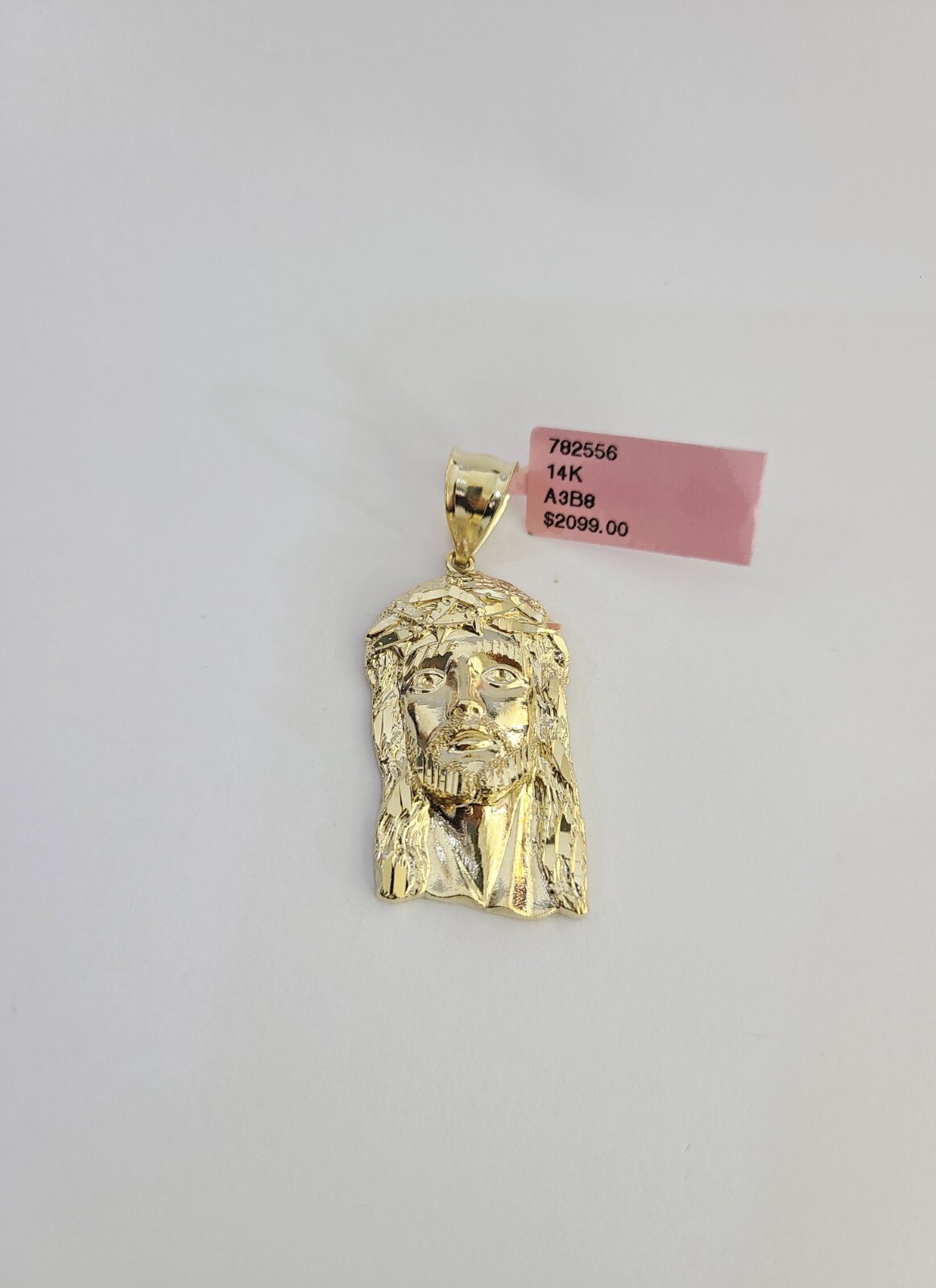 14k Jesus Head Charm Pendant REAL 14Kt Religious Yellow Gold Genuine