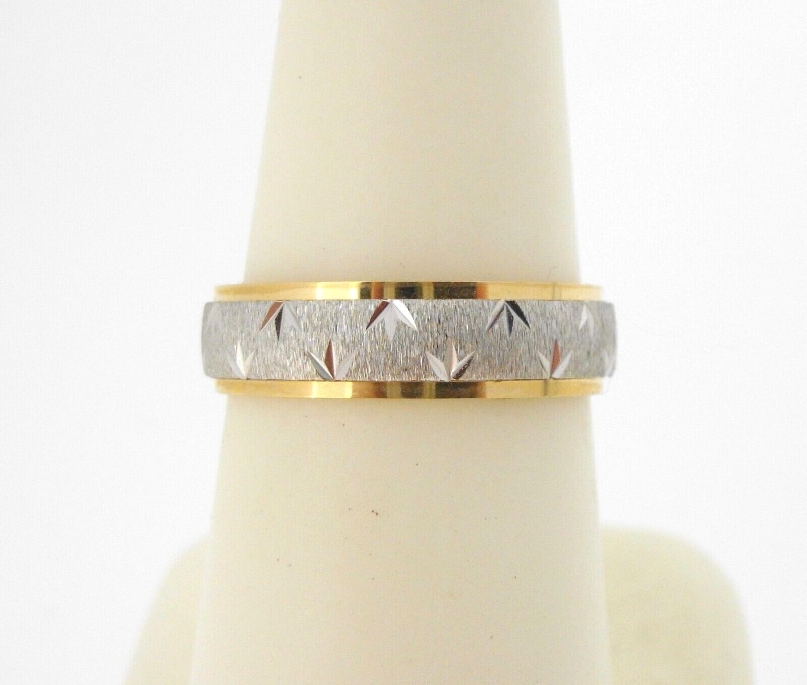 Ring Goldman 14K Two-tone Gold Yellow White 5 mm Wedding Band size 6