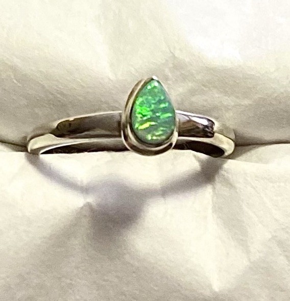 Amazing Natural Australian Opal Ring 925 Sterling Silver Size 8🌹