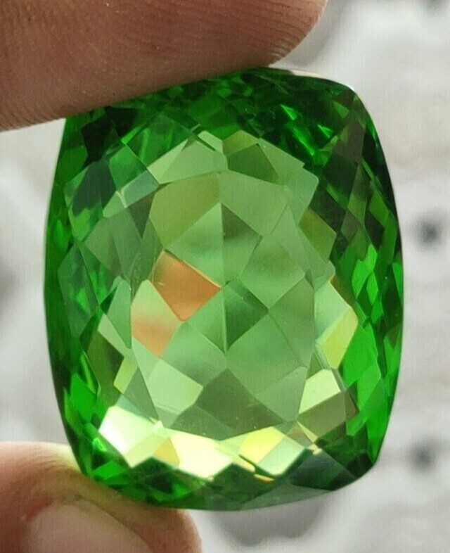 82.10 Ct. AAA+ Large Green Peridot Cushion Cut Loose Gemstone Gift for Birthday