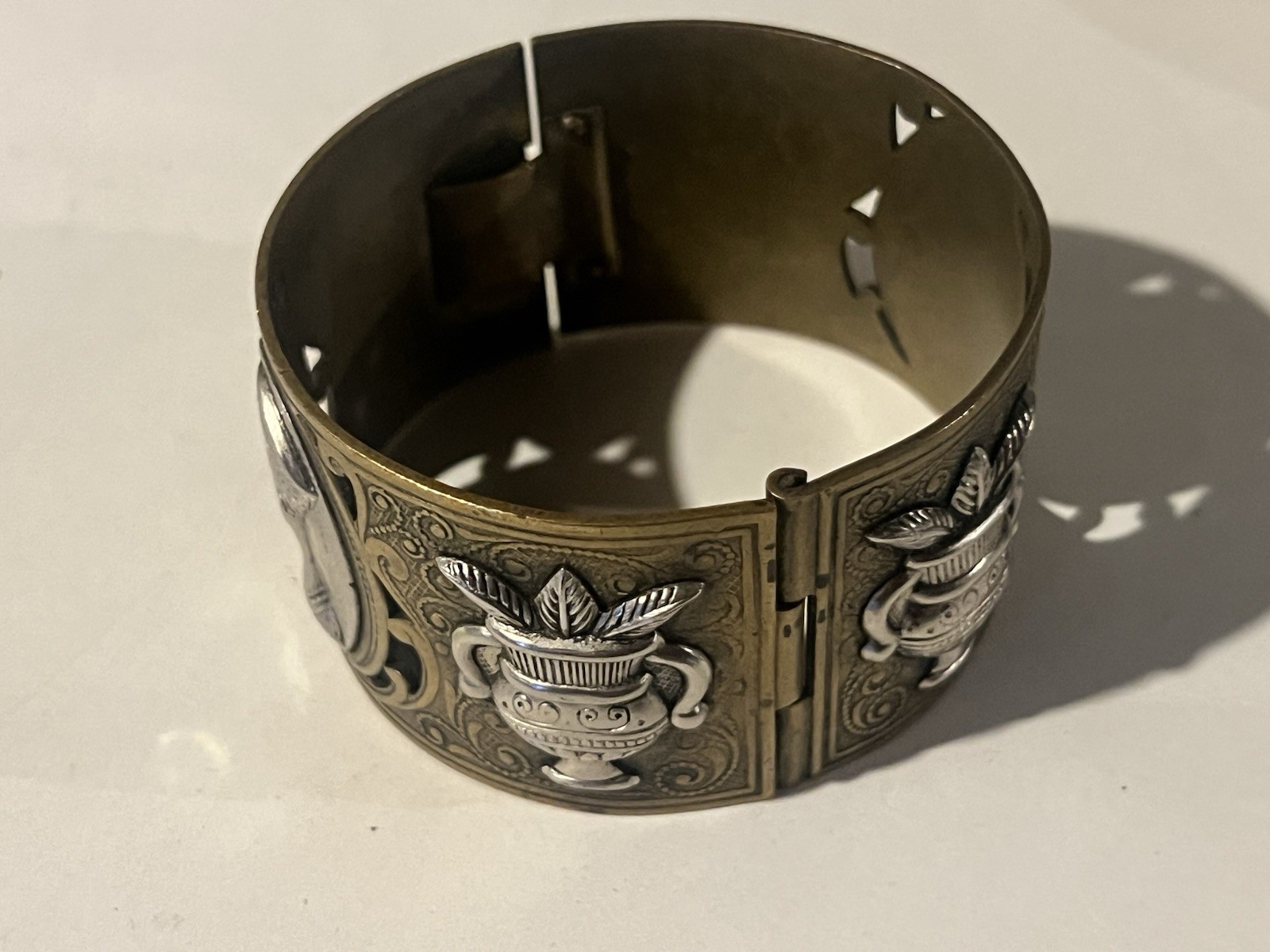 Egyptian Revival Hinge Cuff Bracelet