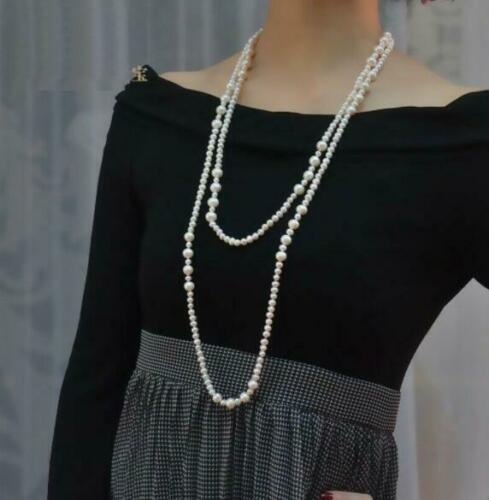 Mini 48in AAA 4-7mm South Sea Natural White Pearl Necklace 14k Gold P