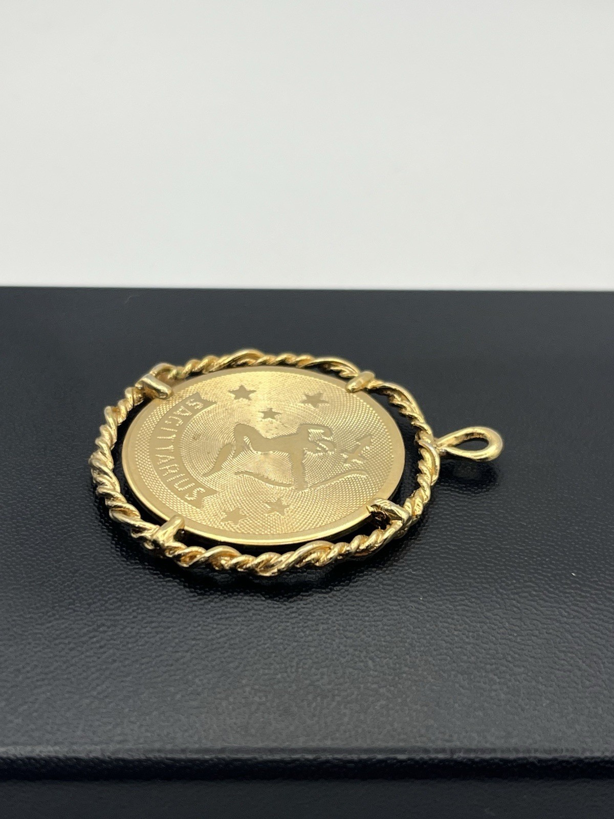 Sagittarius Zodiac Astrology Charm Pendant for necklace gold tone vintage