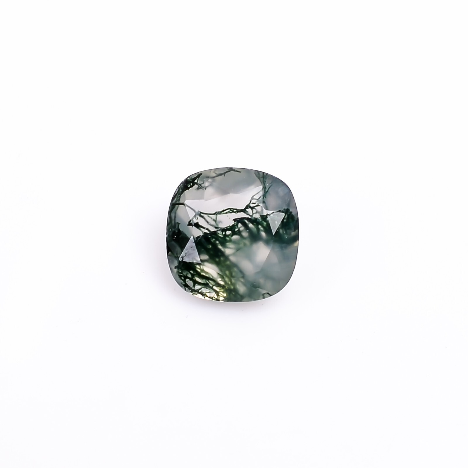 Natural Moss Agate Brilliant Cushion Shape 5X5mm Healing Rare Gemstone 0.50 Ct.