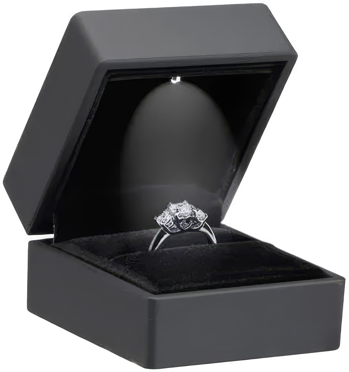 Allure – Luxury Ring Box with LED Light, Square Shaped Elegant Diamond Ring Case