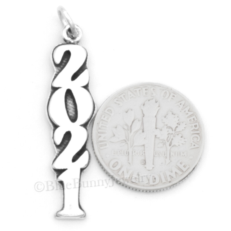 2021 Sterling Silver Charm 925 pendant .925 new year charm vertical