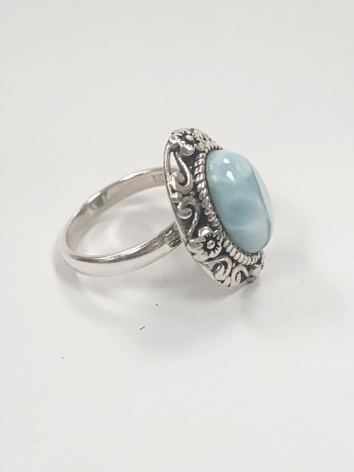 Blue Larimar Sterling Silver Ring #3622