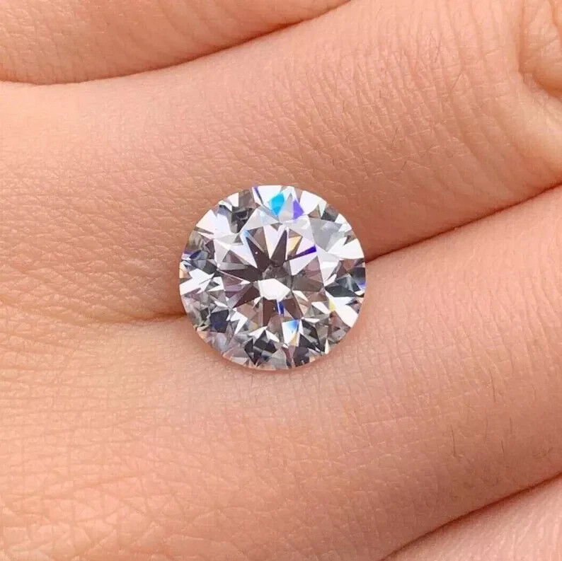 5 CT Natural White Diamond Round Cut VVS1 D Grade Ring Size Stone Certified D02