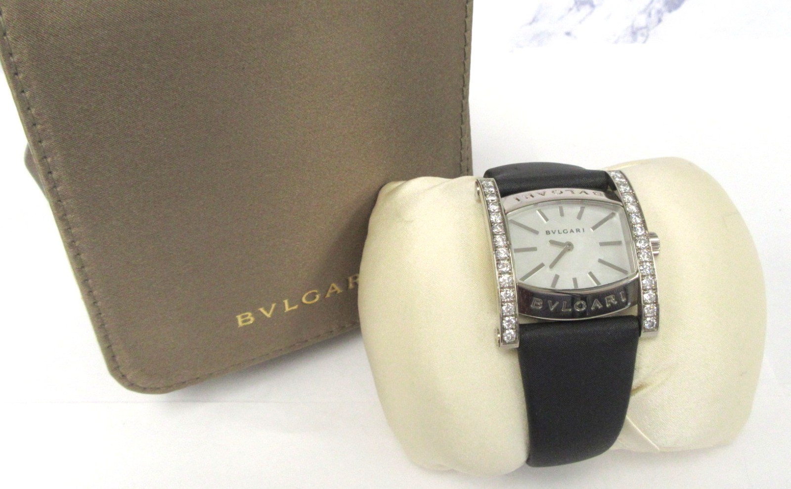 Bvlgari 18K Gold Assioma Ladies Quartz Strap Watch w Diamond Bezel – AAW36G
