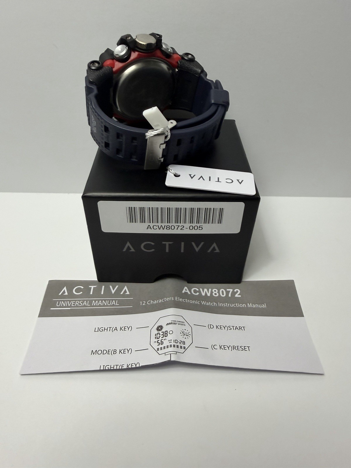 Activa ACW8072-005 Men’s Blue Black Ana-Digi Sport Watch Blue Backlight