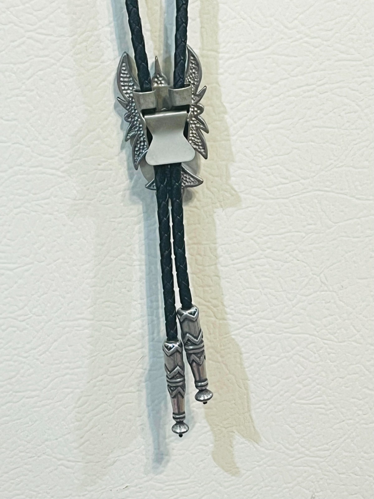 Vintage Western Turquoise Silver Peyote Bird Bolo Tie