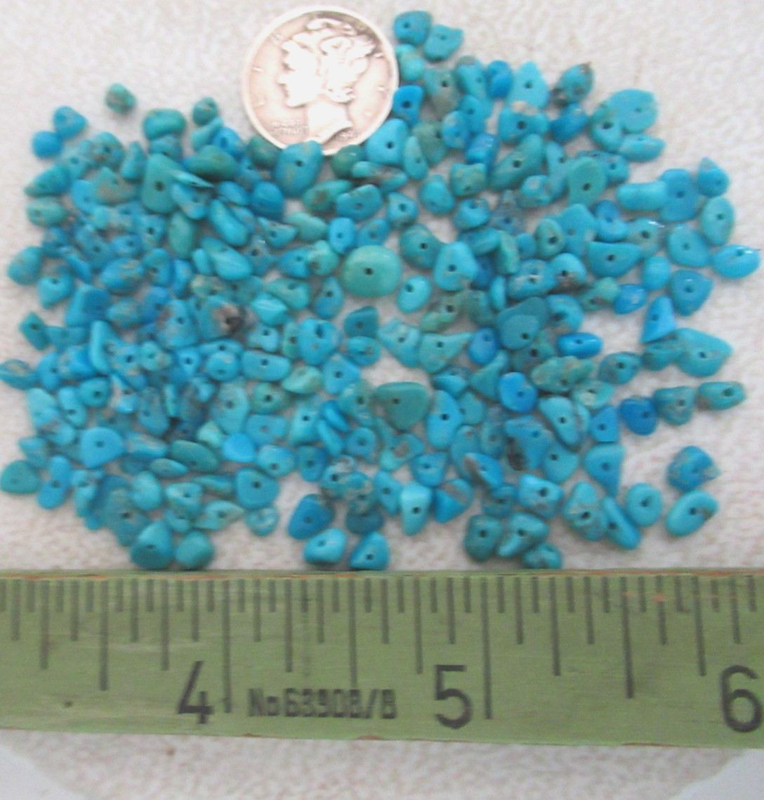 SLEEPING BEAUTY TURQUOISE 1/2 OZ SM DRILLED NUGGETS 4 X 4mm to 8 X 3mm #834