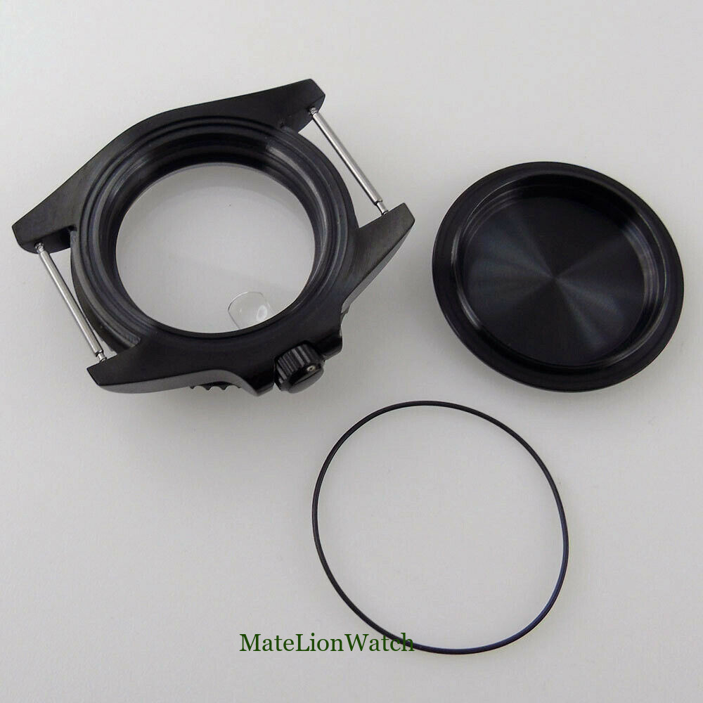 For NH35/NH36 Miyota8215 ETA2836 40mm Sapphire Watch Case Silver/Black Aluminum