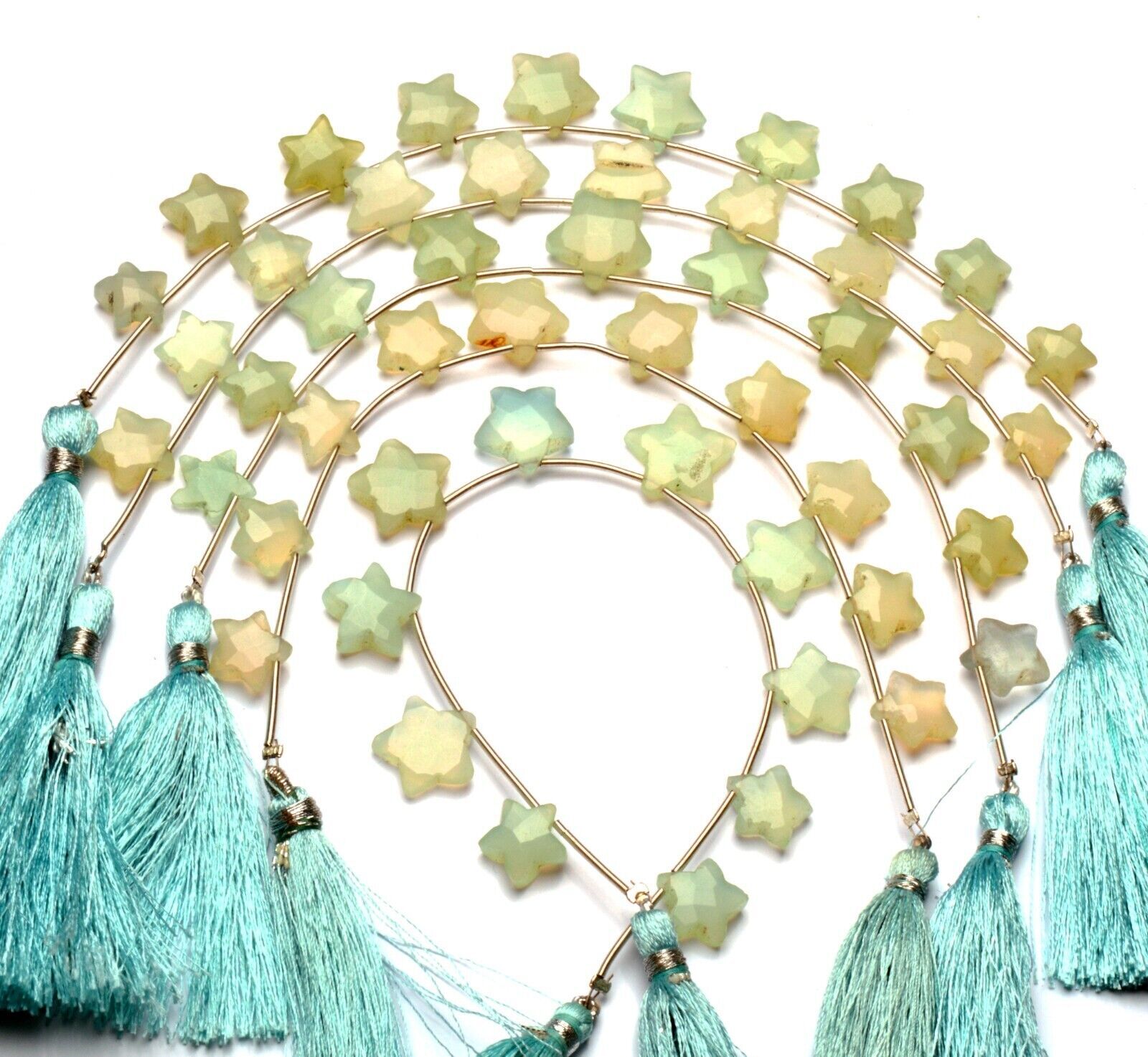 Natural Gem Chalcedony 10 to 13 mm Size Star Shape Beads 7″ Strand