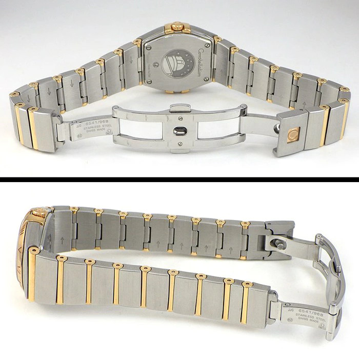 OMEGA WATCH CONSTELLATION 131.20.25.60.02.002 SUNRAY SILVER 18K PINK GOLD QUARTZ