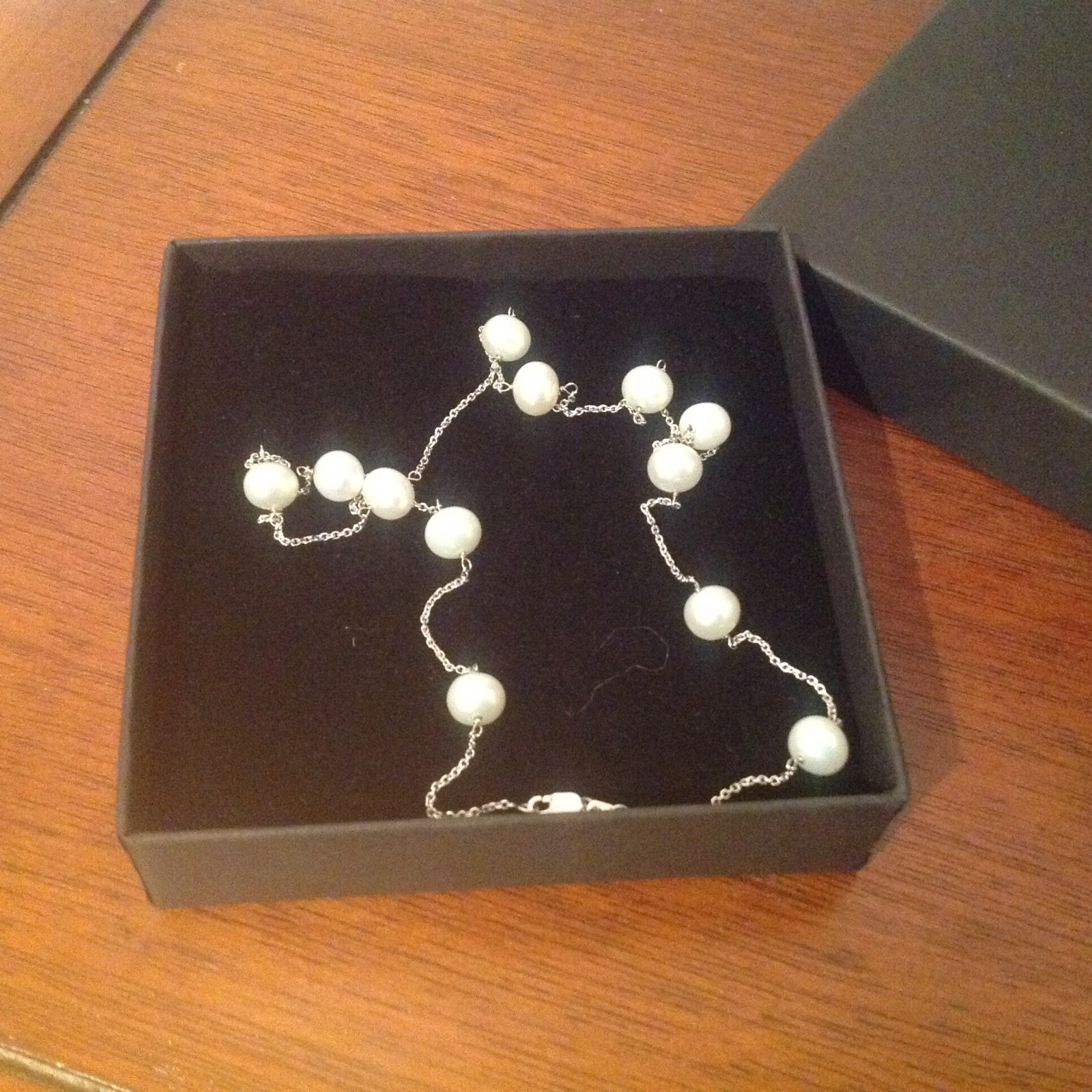 RCI 14k white gold with 12 7mm pearls necklace 17″ long
