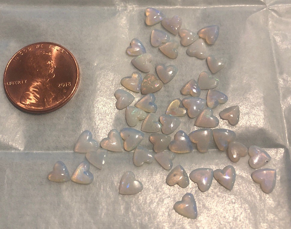 OPALS – NATURAL – RARE HEART SHAPE LOOSE GEMS ~ 5mm – 1 STONE/$14.99 – FAST SHIP