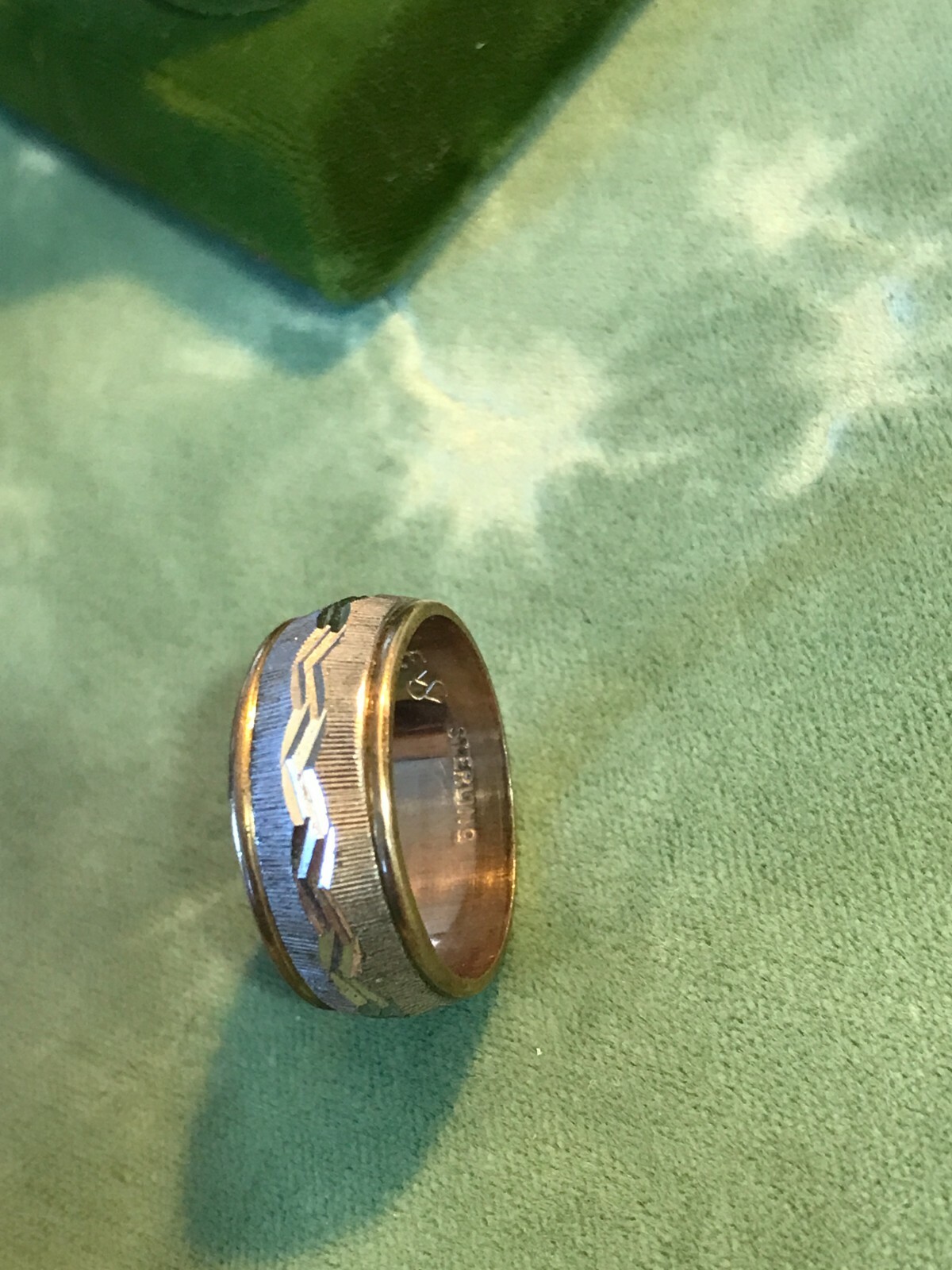 Vintage Stamped 10kt Gold Filled & Sterling Silver Ring Band Sz 6 WS JD Schlang