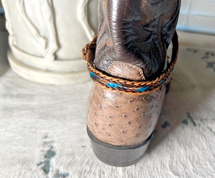 Western Boot Jewelry 3/8 in Horsehair Cowboy Adjustable fit Black Brown Turquois