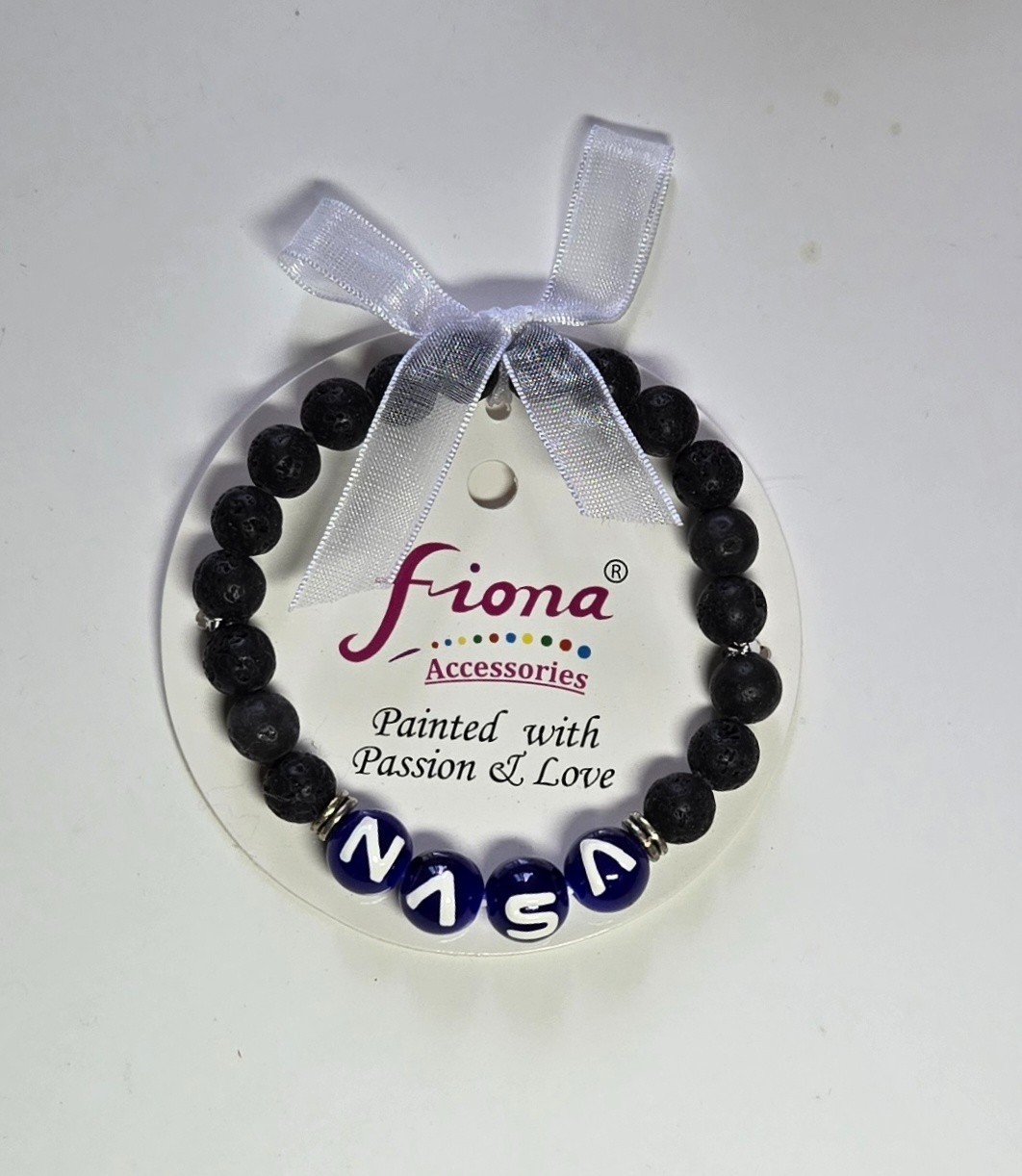 NASA Bracelet Astrology Science Fan Handmade Lava Beaded Stretch Bracelet