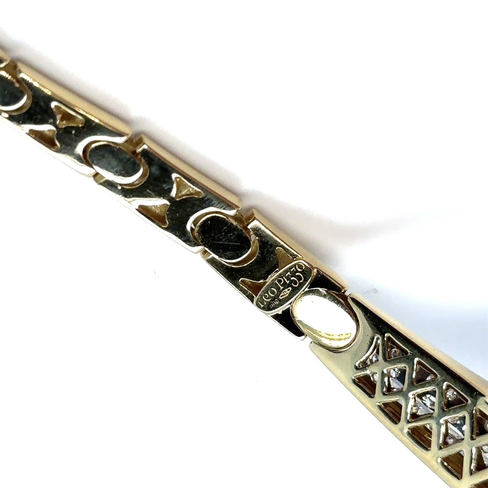 LEO PIZZO 18k Yellow Gold Diamond Necklace 45 Grams 1.55 Carat 16”