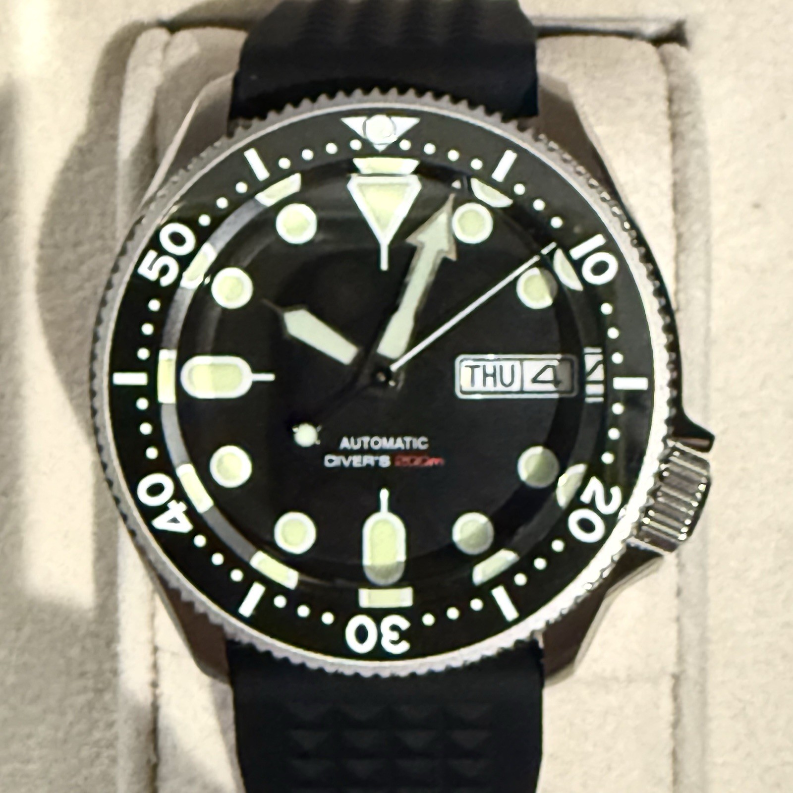 Custom 37mm SKX 013 Style Watch Mod w/ NH36 Automatic Movement