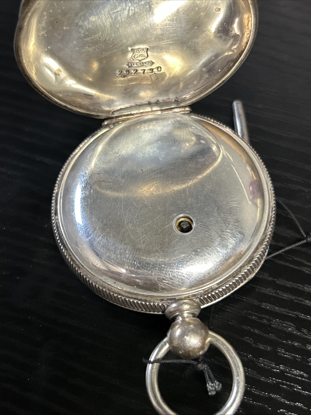 1882 Waltham P.S. Bartlett Model 1877 18S Sterling Case Key Set & Wind Running!