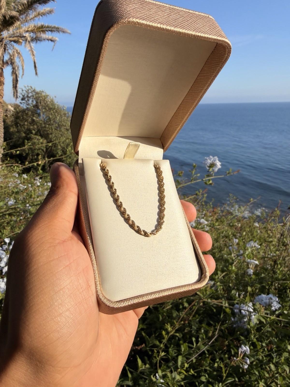14k Rope Chain Tejido Torzal Yellow Gold 22 Inches 100% Oro14k Garantizado