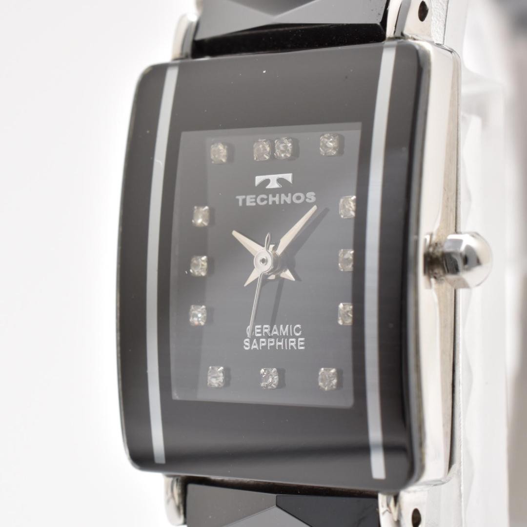 Technos Men’s Black Ceramic Quartz Wristwatch 13P Japan Working 0716195