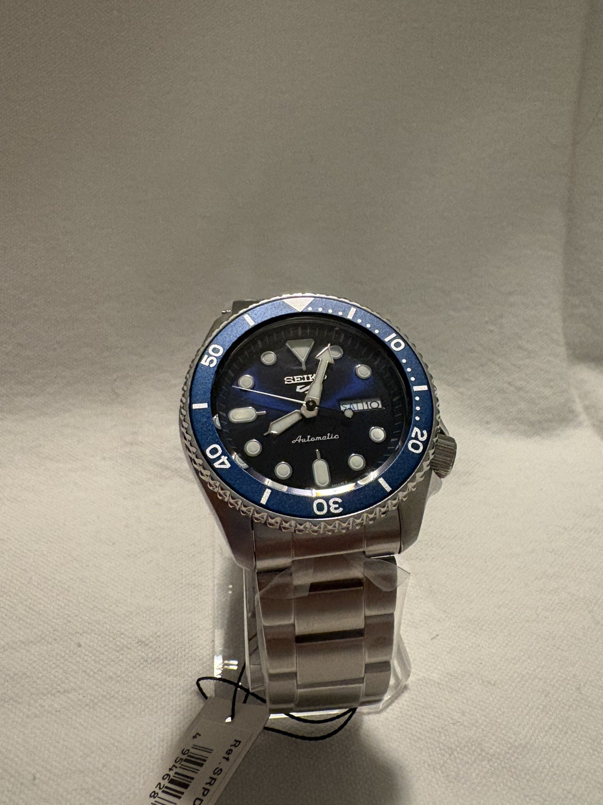 Seiko Men’s 5 Sports Automatic Blue Dial Blue Bezel Men’s Watch – SRPD51K1 NEW