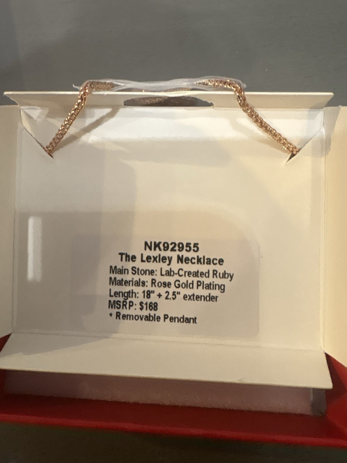 Ring Bomb Party July 2026 NK92955 “The Lexley Necklace” Rose Gold/ Ruby