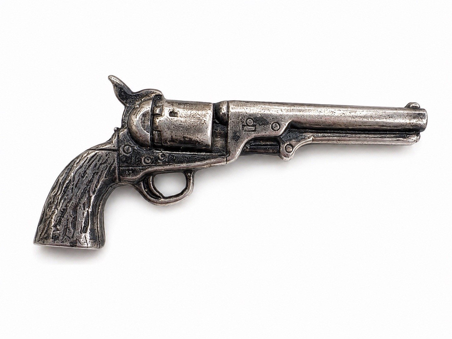 Vintage Sterling Silver 925 Colt Peacemaker Revolver Gun Brooch Pin Western