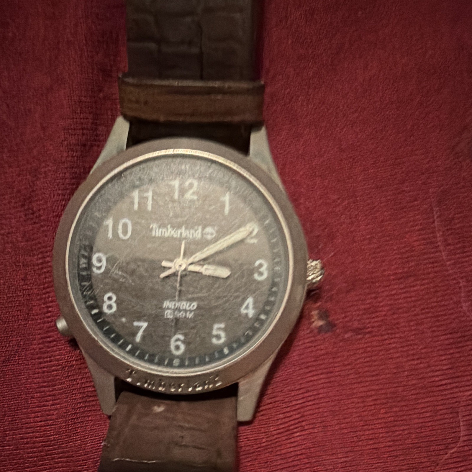 Timberland Men’s Quartz Analog Watch 42mm 50m Black Dial Brown Leather
