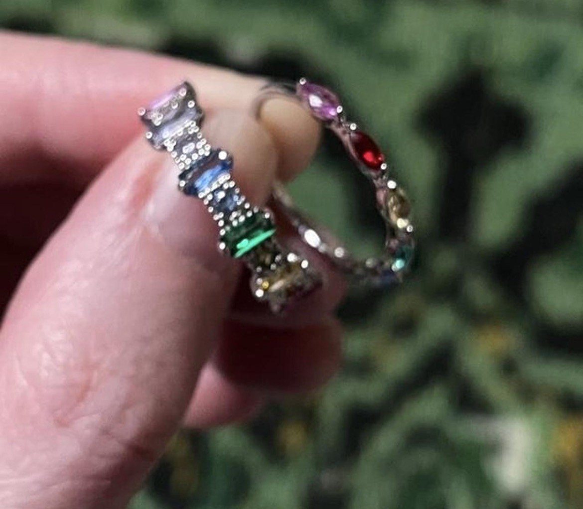 Bomb Party Autism Awareness Set Of 2 Rainbow Rings Size 5