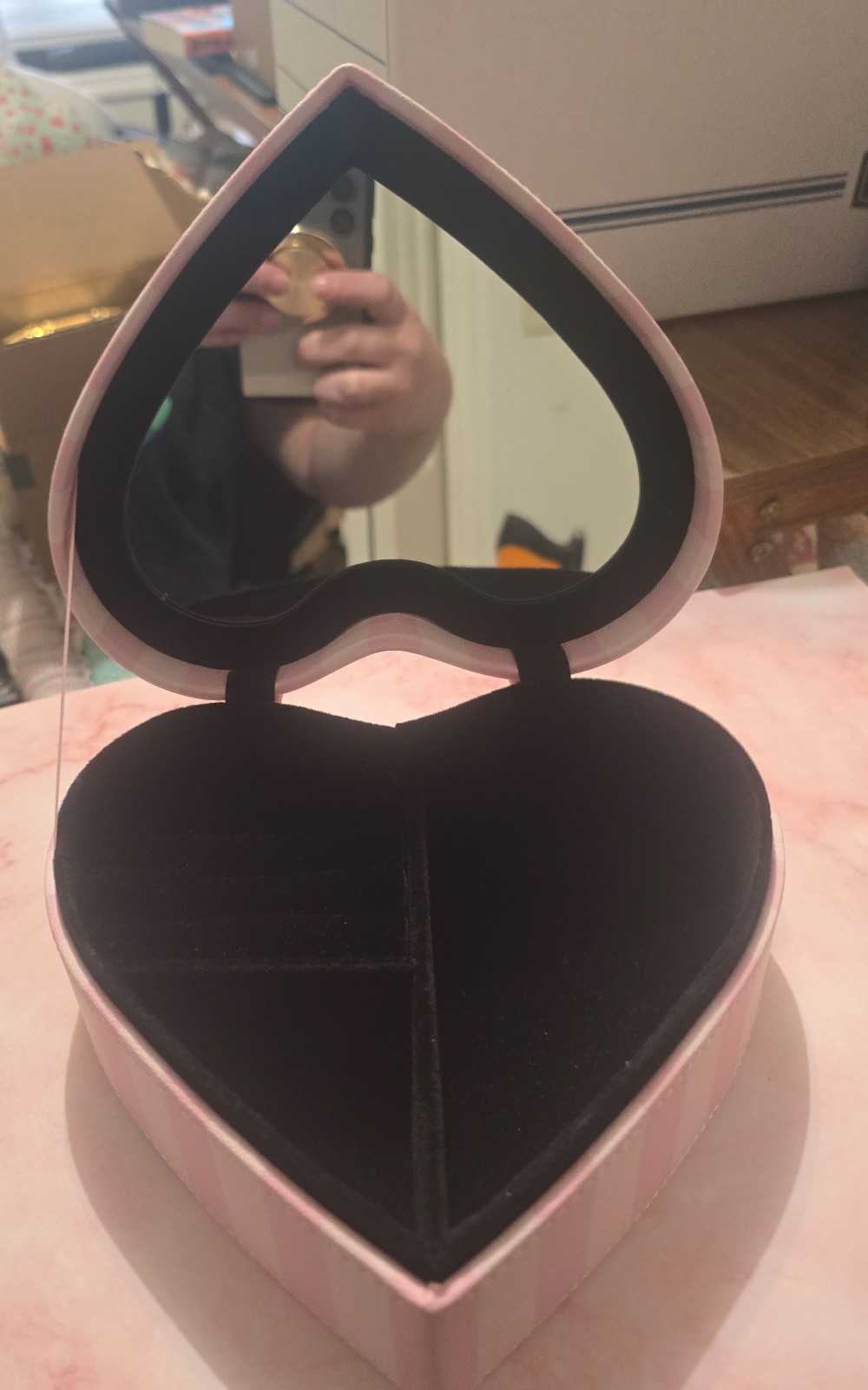 Victoria’s Secret Heart Jewelry Box Iconic Heritage Stripe