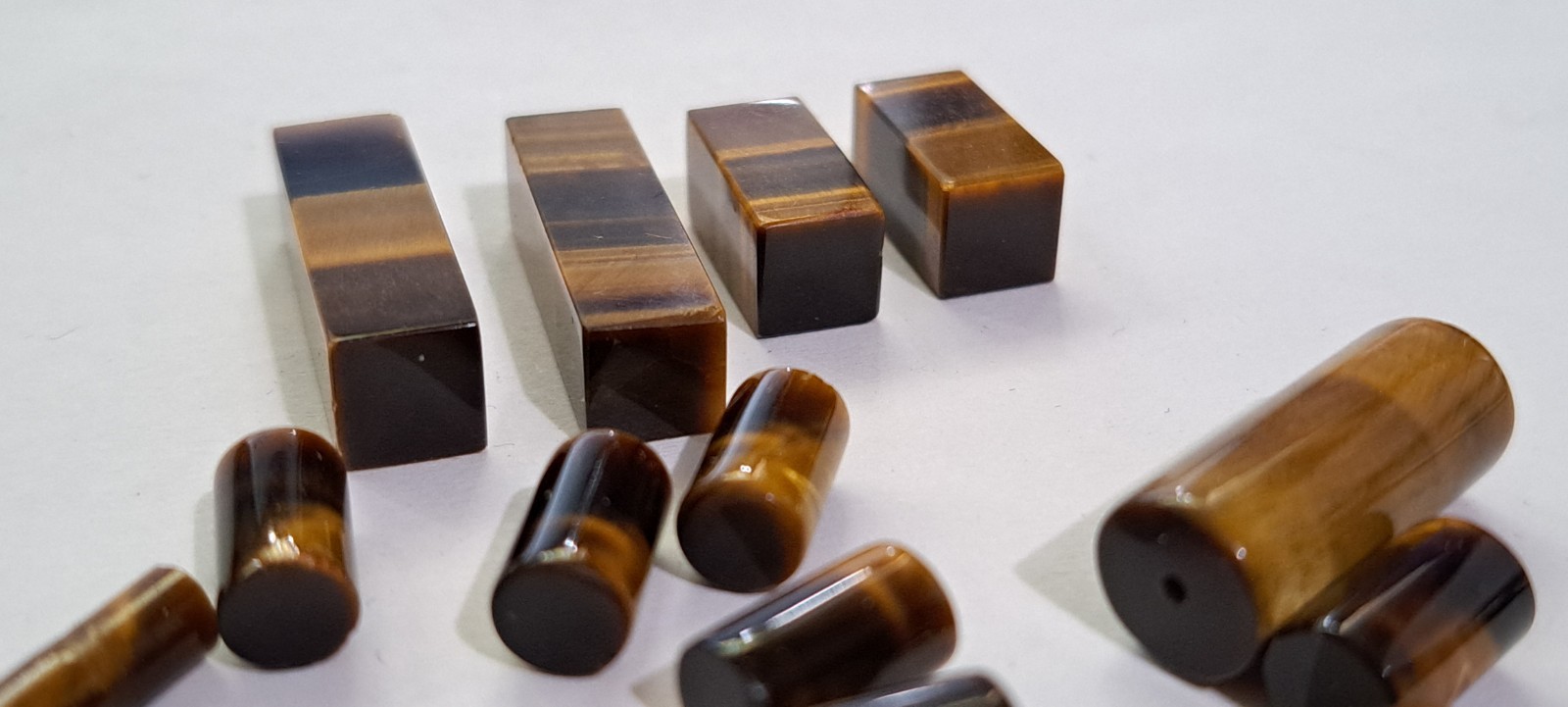 Lot of Tiger Eye Tube Stones As Pictured Nice Stones
