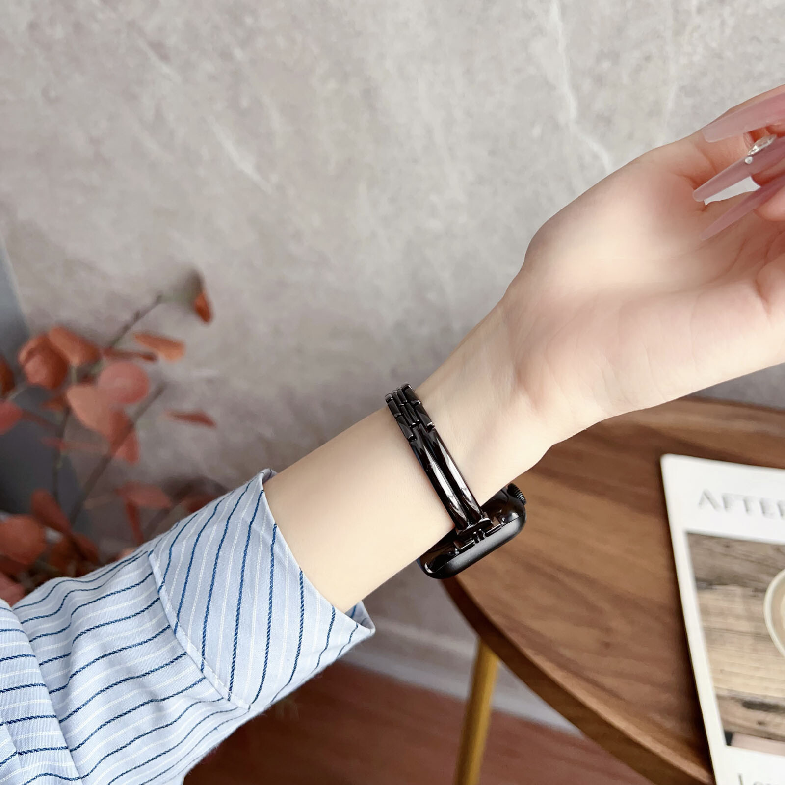 Slim Thin Metal Adjustable Strap For Apple Watch Series 10 9 8 7 6 5 4 3 Ultra