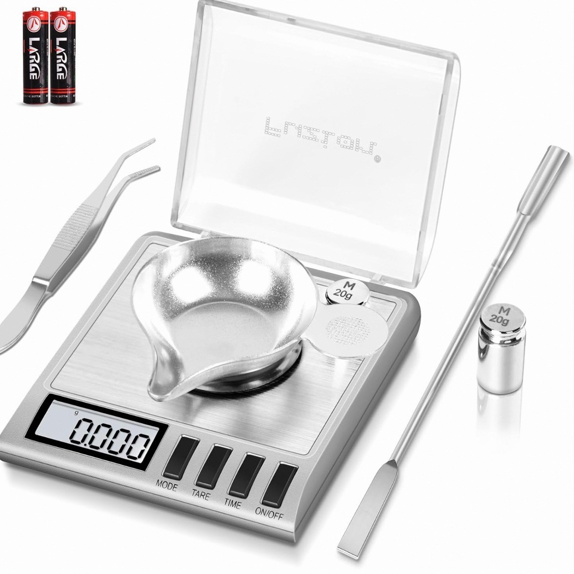 Báscula Digital de Miligramos Alta Precisión 50g 0.001g Portátil Joyería Plata