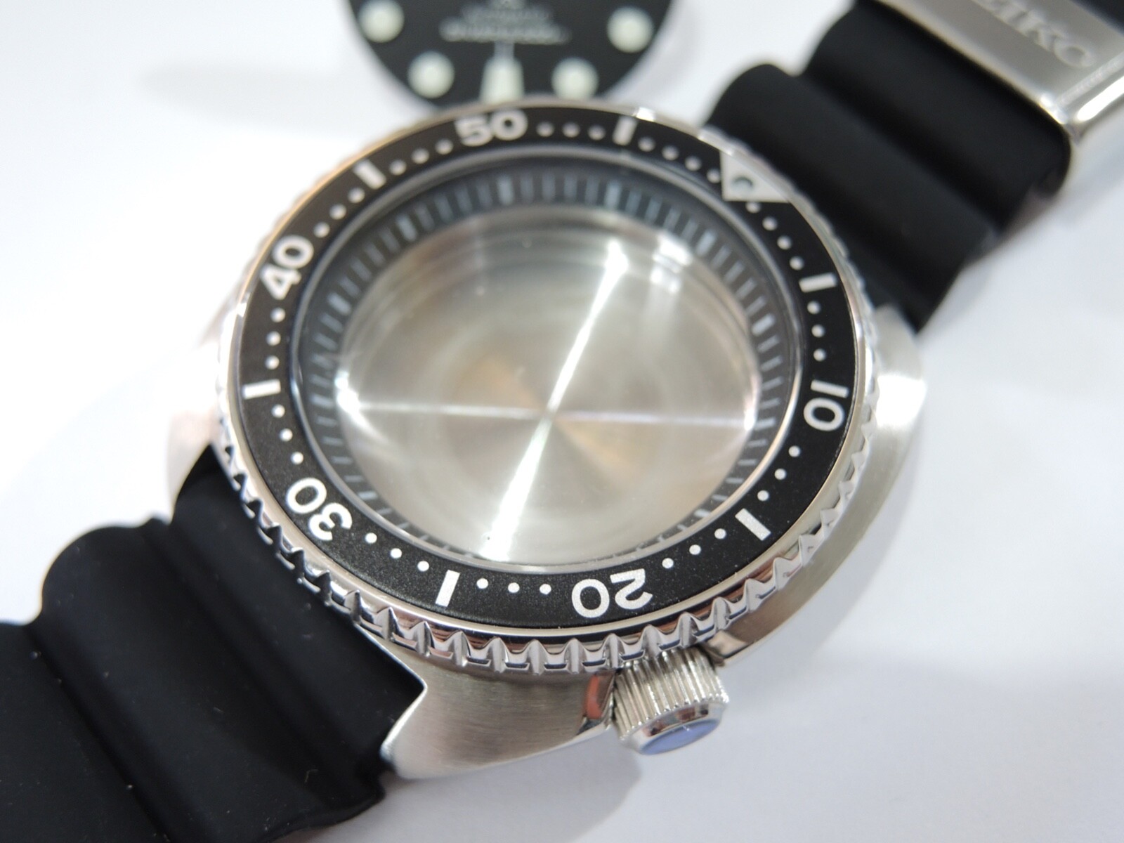 NEW STAINLESS A.M CASE KIT DIVERS TURTLE BLACK SRP777 AUTOMATIC 4R36-04Y0 WATCH