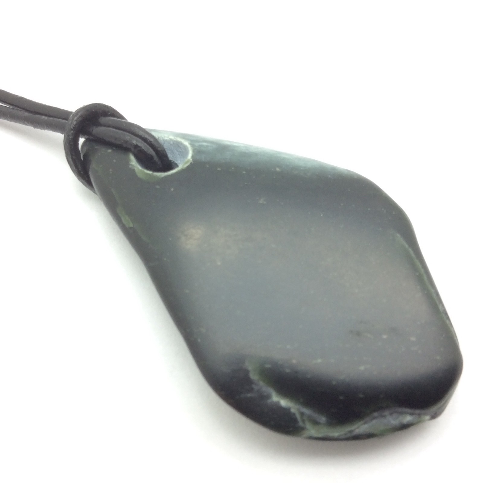 Wyoming Jade Pebble Pendant Olive Green Nephrite Jade Stone Necklace WY #63