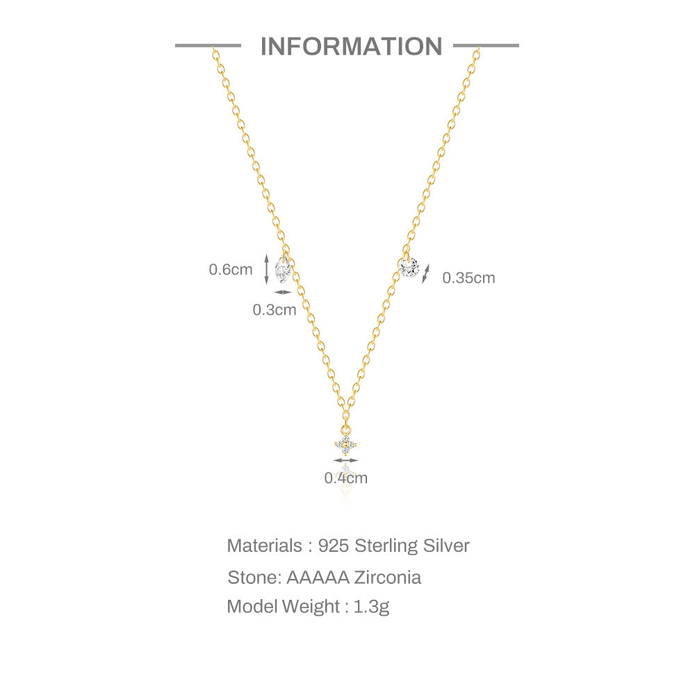 Gold Plated 925 Sterling Silver CZ Y Lariat Necklace for Women