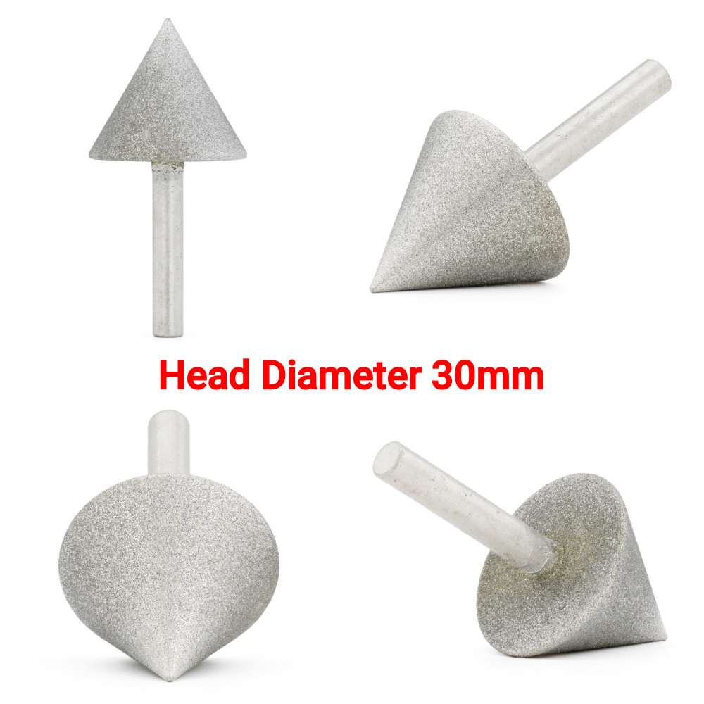 60 Degrees Diamond Tapered Grinding Head Rotary Burrs CNC Router Bits Grit 150