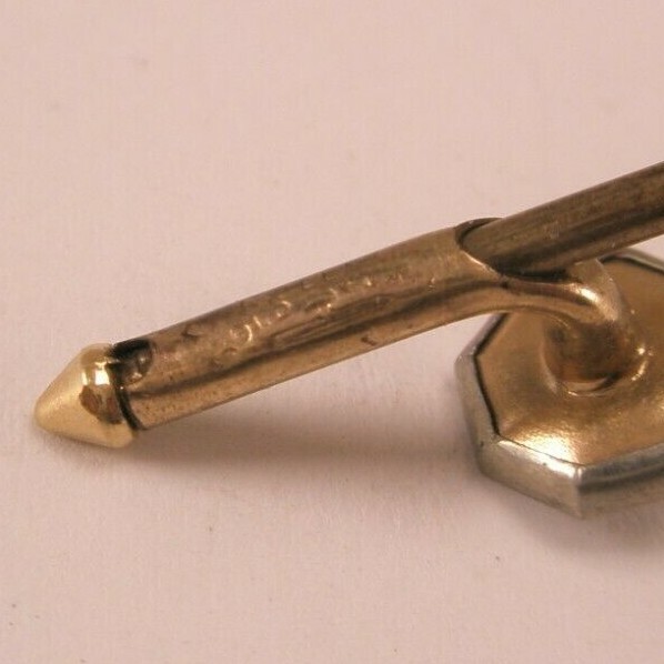 SINGLE (1) 5/16″ Octagon MOP Larter & Sons RGP Vintage Formal Tux Prom Stud c108