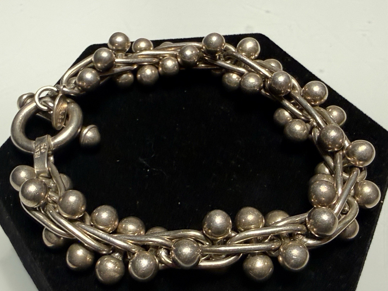 Silpada 925 Sterling Silver DNA Bead Ball Link Toggle Bracelet – Mexico