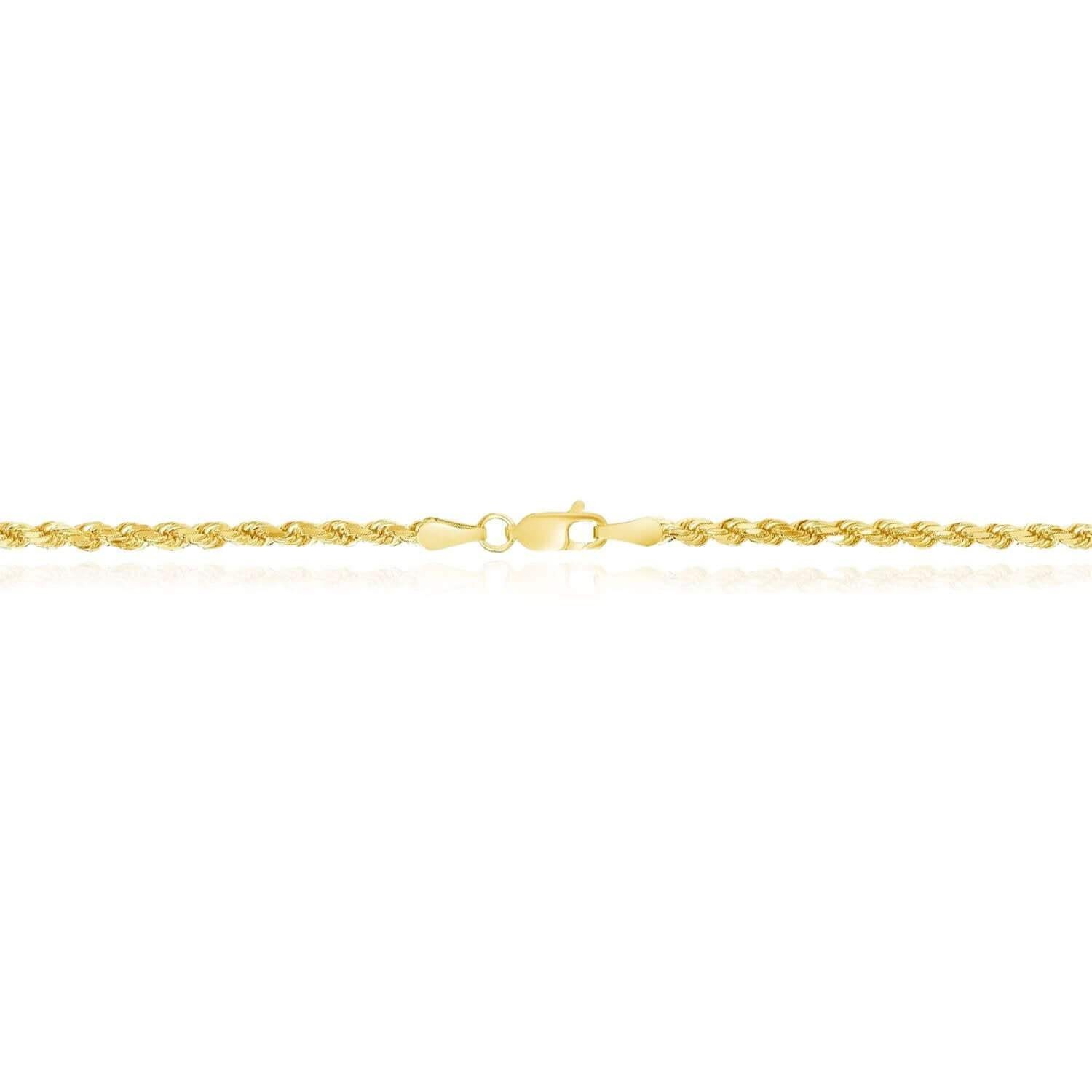 Solid Real 18K Gold 2.5mm Diamond-Cut Rope Chain Necklace 16 18″ 20″ 22″ 24″ 26″