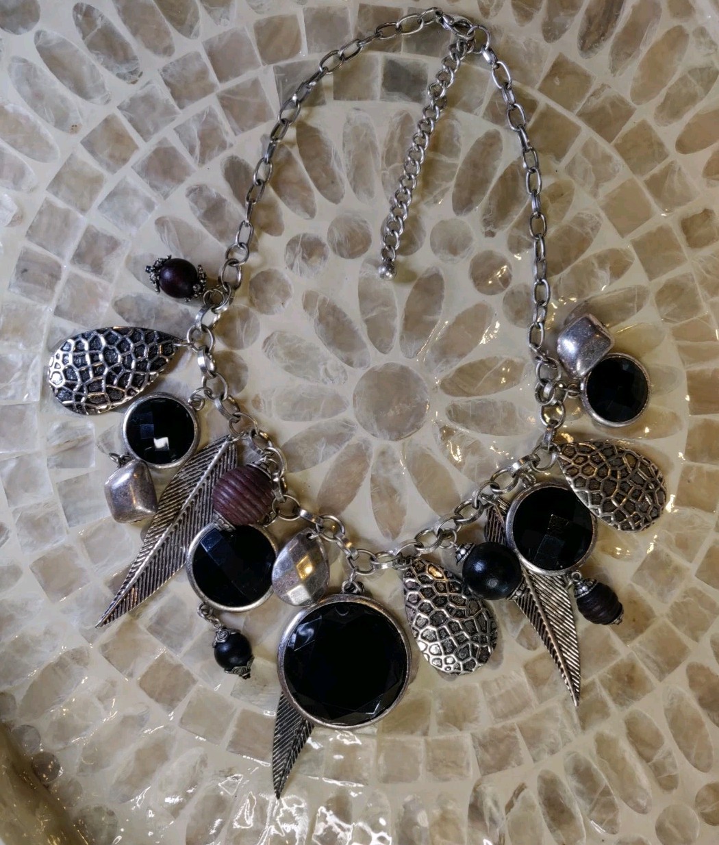 Vtg Attributed To Charro Unsigned Asymmetrical Wearable Art Statement Necklace
