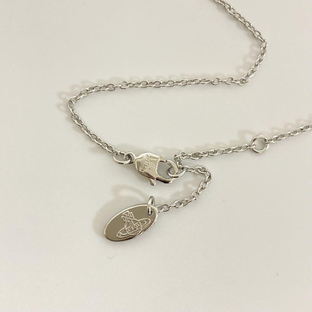 Vivienne Westwood Necklace Petite Rhinestone Silver w/drawstring