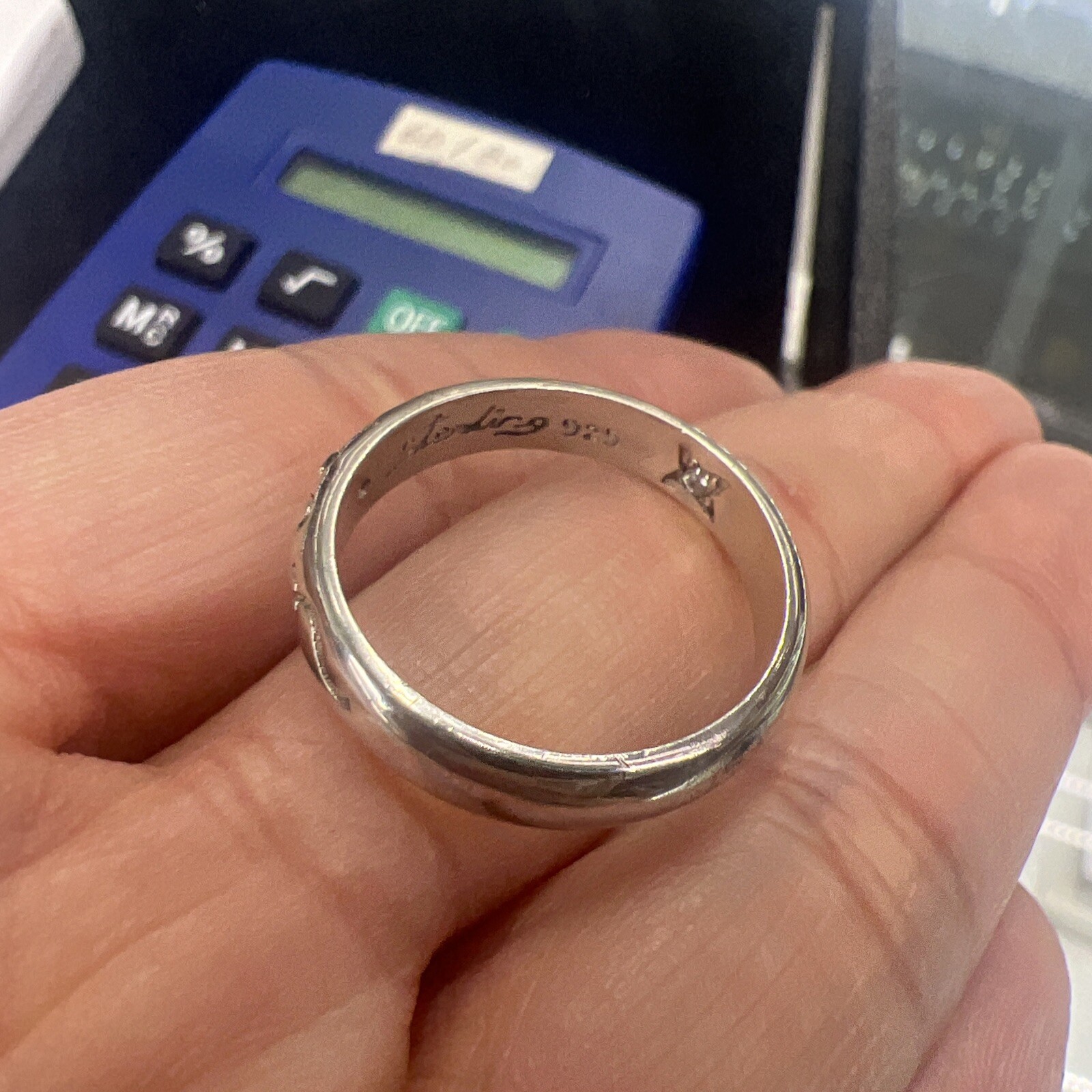 I Love You Ring Solid Sterling Silver 925 5mm Size 9 One CZ Stone