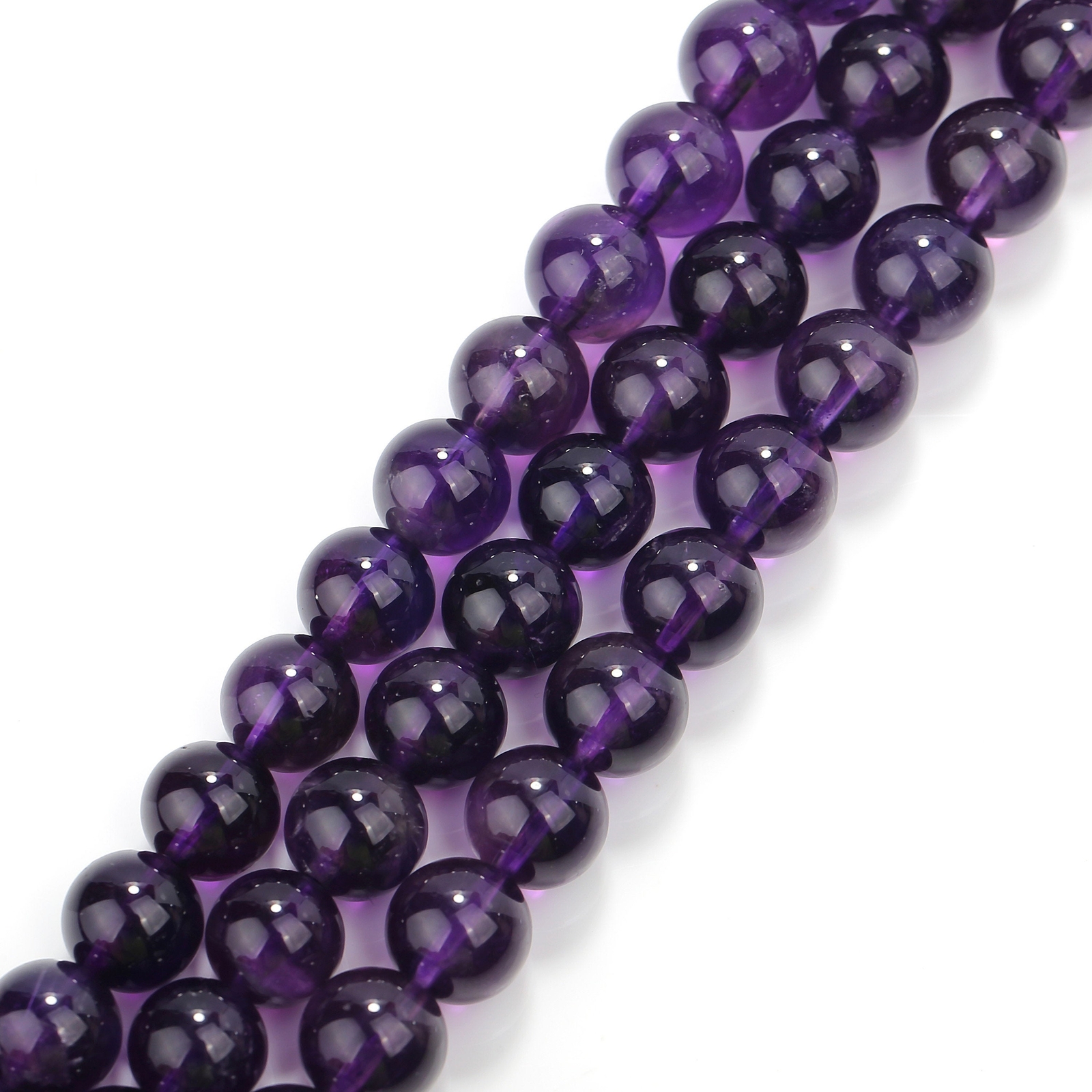 Natural Grade AAA Amethyst Smooth Round Beads 6mm 8mm 10mm 12mm 15.5″ Strand